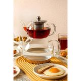 Indüksiyon Tabanlı Borosilikat Cam Çaydanlık – 500 ml Üst Demlik + 1800 ml Alt Demlik - standart