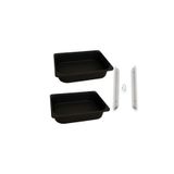 Industrial Living 2’li Siyah Plastik Çekmece Organizer Seti, Masa ve Dolap Içi Düzenleyici Kutular (41X30X10 Cm)
