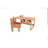 Industrial Living Çocuk Aktivite Masası - Oyun Hamur Masası - Çalışma Masa Sandalye Çocuk - Mdf - Ahşap - 70*45