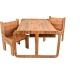 Industrial Living Çocuk Aktivite Oyun Masası - Çalışma ve Hamur Masası - 2 Sandalye- Mdf- 80 x 55 x 45 cm - 80*55*45 - Ahşap