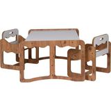 Industrial Living Iki Kişilik Ceviz–beyaz Montessori Çocuk Çalışma Masası ve Sandalye, 18MM Mdf, 90X65X43 cm - 90 x 65 x 43 cm - Ceviz - Beyaz