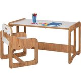 Industrial Living Tek Kişilik Ceviz–beyaz Montessori Çocuk Çalışma Masası ve Sandalye, 18MM Mdf, 80X45X43 cm - 80 x 45 x 43 cm - Ceviz - Beyaz