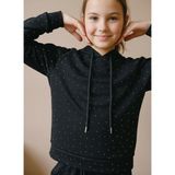 İnebolu Kids Kız Çocuk Full Boncuk Taş Detaylı Kapüşonlu Sweat Eşofman Takım - 9 - 10 Yaş - Siyah