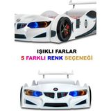 İnegöl'den Eve Arabalı Yatak, Bmw Rüzgarlıklı Ledli Arabalı Yatak - Gt3 - Beyaz - 207 x 105 cm