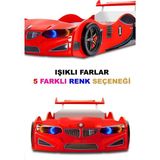 İnegöl'den Eve Arabalı Yatak, Bmw Rüzgarlıklı Ledli Arabalı Yatak - Gt3 - Kırmızı - 207 x 105 cm