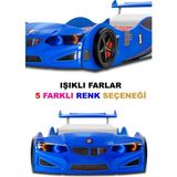 İnegöl'den Eve Arabalı Yatak, Bmw Rüzgarlıklı Ledli Arabalı Yatak - Gt3 - Mavi - 207 x 105 cm