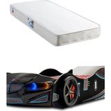 İnegöl'den Eve Bmw - Eko - Arabalı Yatak Araba Karyola - Eko Iç Yatak 90X190 cm - 2 Ürün - Siyah - 207 x 105 cm