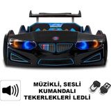 İnegöl'den Eve Bmw - M7 - Siyah Arabalı Yatak, Kumandalı, Işıklı, Sesli - 207 x 105 cm