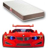 İnegöl'den Eve Gt1 - Yataklı - Bmw - Arabalı Yatak, Mavi - Kırmızı - 207 x 105 cm