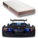 İnegöl'den Eve Gt1 - Yataklı - Bmw - Arabalı Yatak, Siyah - 207 x 105 cm - Beyaz
