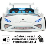 İnegöl'den Eve Lamborghini - Rs-1 - Arabalı Yatak, Kumandalı, Rüzgarlıklı Model - Beyaz - 207 x 105 cm