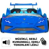 İnegöl'den Eve Lamborghini - Rs-1 - Arabalı Yatak, Kumandalı, Rüzgarlıklı Model - Mavi - 207 x 105 cm
