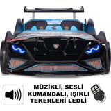 İnegöl'den Eve Lamborghini - Rs-1 - Arabalı Yatak, Kumandalı, Rüzgarlıklı Model - Siyah - 207 x 105 cm