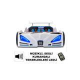 inegoldeneve BUGATTI - Arabalı yatak, Araba yatak , Full Işıklı, Kumandalı, Sesli, Tekerleri ledli