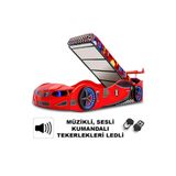 inegoldeneve GT1 - BAZALI Arabalı Yatak Araba Karyola, Araba yatak - Full Ledli, Kumandalı Ve Bazalı