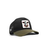 İnek Logolu Cordura Haki-Siyah Trucker Şapka