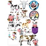 İnek Sticker Set-3 13 Parça Telefon, Tablet, Defter, Laptop Sticker
