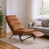 Ineprof Recliner Berjer - TV Koltuğu - Ayak Uzatmalı Modern Dinlenme Koltuğu - Taba