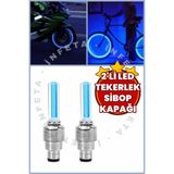 İnfeta 2 Adet Hareket Sensörlü Led Işıklı Sibop Kapağı Bisiklet Araba Motor Tekerlek Lambası (Karışık Renk)