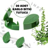 İnfeta 20 Adet Yaprak Tasarım Kablo Bitki Sarmaşık Tutucu Düzenleyici Yapışkanlı Klips-Kablo Tutucu-Sarmaşık Bitki Tutucu Düzenleyici