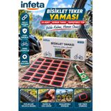 İnfeta 24 Parça Bisiklet İç Lastik Yama Seti Soğuk Yama Yapıştırıcı Tüplü Patlak Tamir Kiti