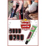 İnfeta 24 Parça Bisiklet Lastik Yaması Araç Tekerlek Lastik Yırtılma Kesilme Tamir Seti Hızlı Bakım Kiti Soğuk Yapıştırıcı