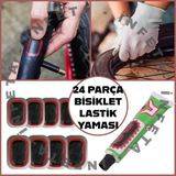 İnfeta 24 Parça Bisiklet Lastik Yaması Araç Tekerlek Lastik Yırtılma Kesilme Tamir Seti Hızlı Bakım Kiti Soğuk Yapıştırıcı