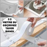İnfeta 3.2m Su Geçirmez Kenar Bandı Banyo Küvet Mutfak Lavabo Su Sızdırmaz Bant Beyaz