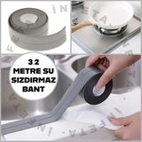 İnfeta 3.2m Su Geçirmez Kenar Bandı Banyo Küvet Mutfak Lavabo Su Sızdırmaz Bant Gri