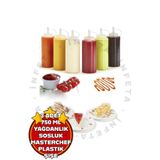 İnfeta 3 Adet Plastik Yağlık Sosluk Şişesi 700 Ml Masterchef Sosluk Şeffaf Yağdanlık
