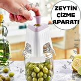 İnfeta 3 Bıçaklı Pratik Zeytin Dilme Çizme Aparatı- Hızlı Zeytin Çizici , Dilme Başlığı-Zeytin Çizici