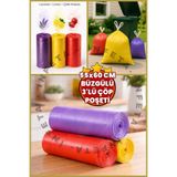İnfeta 3'lü Büzgülü Çöp Torbası 55x60 Ortaboy Lavanta-Çilek-Limon Kokulu Çöp Poşeti 3x10=30 Adet Çöp Poşeti