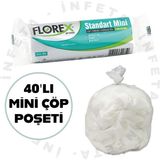 İnfeta 40'lı Standart Mini Boy Çöp Poşeti 44X45 cm Beyaz Renk Kokusuz 1 Paket