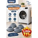 İnfeta 4'lü Çamaşır Makinesi Titreşim Ses Önleyici Kaydırmaz Ayak Takozu