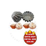 İnfeta 6 Adet Paslanmaz Mini Kek Kalıbı, Cupcake, Tart, Tartolet, Brownie, Topkek, Muffin Kalıbı