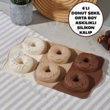 İnfeta 6lı Klasik Donut Kek Şekilli Orta Boy Fırınlanabilir Yanmaz Silikon Kek Kalıbı