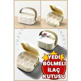 İnfeta 7 Bölmeli Saplı İlaç Çantası -Taşınabilir Pratik Düzenleyici İlaç Kutusu