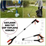İnfeta 83 cm Katlanabilir Çöp Toplama Kıskacı Bas Tut Yengeç Çöp Toplama Aparatı