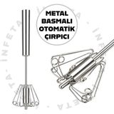 İnfeta Çelik Basmalı Otomatik Manuel Çırpıcı - Bas Bırak Metal El Mikseri Çırpıcı