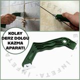 İnfeta Derz Kazıyıcı Plastik Saplı Çift Bıçaklı Derz ve Dolgu Kazıma Aparatı Dayanıklı Malzeme