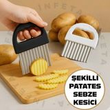 İnfeta Şekilli Patates Sebze Dilimleyici Çelik Malzemeden Üretilmiş 1 Parça Kesici Modern Tasarım