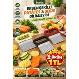 İnfeta Şekilli Patates Sebze ve Meyve Dilimleyici Tırtıklı Dalgalı Cips Kesici Dilimleme Bıçağı