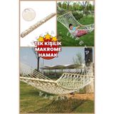 İnfeta Tek Kişilik Makrome Hamak 150 kg Taşıma Kapasite Lüks Hamak Kamp Piknik Hamak