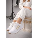 infinite8 Infinite Kadın Erkek Günlük Genç Sneaker, Ortopedikyürüyüş Ayakkabısı Beyaz Gold