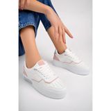 Infinite8 Kadın Beyaz Sneaker Spor Ayakkabı Suni Deri Düz Taban ve Ekstra Hafif Tasarım