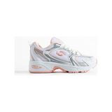 Infinite8 Kız Çocuk Spor Ayakkabı Sneaker Beyaz - Pudra Renkli Tekstil Malzeme Düz Taban