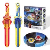 INFINITY NADO Topaç Battle Arena Seti, Çocuk Metal Oyuncak, Erkek Çocuk 2 Adet, Savaş Üstleri Topaç Fırlatıcı Oyuncak, Spinning Tops 5 6 7 8 9 10 11 12 Yaşından itibaren
