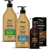 Infinity Professional Saç Düzleştirici Keratin Bakımı + Tuzsuz Şampuan + Keratin Yağı