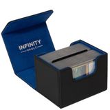 Infinity Vault Çizilmeye Dayanıklı 100 Kartlı Güverte Kutusu - Premium MTG Güverte Kutusu - 100+ Çift Kollu Kart için Tasarlanmıştır - Zar Torbası ve Kart Bölücü Dahil - Mavi Yan Yükleyici 100