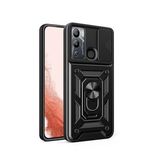 İnfinix Hot 12i Kılıf Magnetik Standlı Kamera Korumalı Zore Sürgülü Vega Kapak